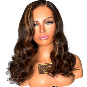 CUSTOM COLOR 16” LOOSE WAVE HD (5x5) CLOSURE WIG