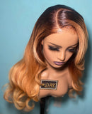 CUSTOM COLOR 24” BODY WAVE (4x4) CLOSURE WIG OMBRÉ/ HIGHLIGHTS (SHALONDA BASS)