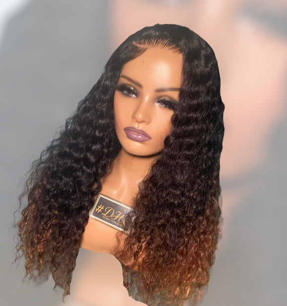 CUSTOM COLOR OMBRÉ 22” DEEP WAVE (4x4) CLOSURE WIG (SHALONDA BASS)