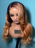 CUSTOM COLOR 24” BODY WAVE (4x4) CLOSURE WIG OMBRÉ/ HIGHLIGHTS (SHALONDA BASS)