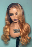 CUSTOM COLOR 24” BODY WAVE (4x4) CLOSURE WIG OMBRÉ/ HIGHLIGHTS (SHALONDA BASS)