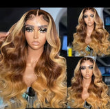 CUSTOM COLOR 24” BODY WAVE (4x4) CLOSURE WIG OMBRÉ/ HIGHLIGHTS (SHALONDA BASS)